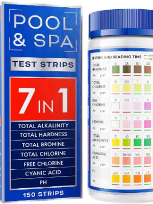 BestProd 7-in-1 Pool & Spa Test Strips – 150 Quick Water Testing Strips for pH